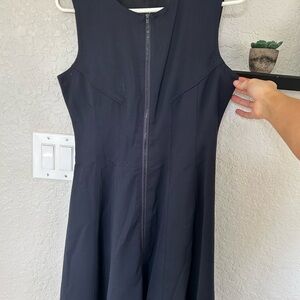 Theory A-line Zipper front Dress with Sleeveless Design high neck